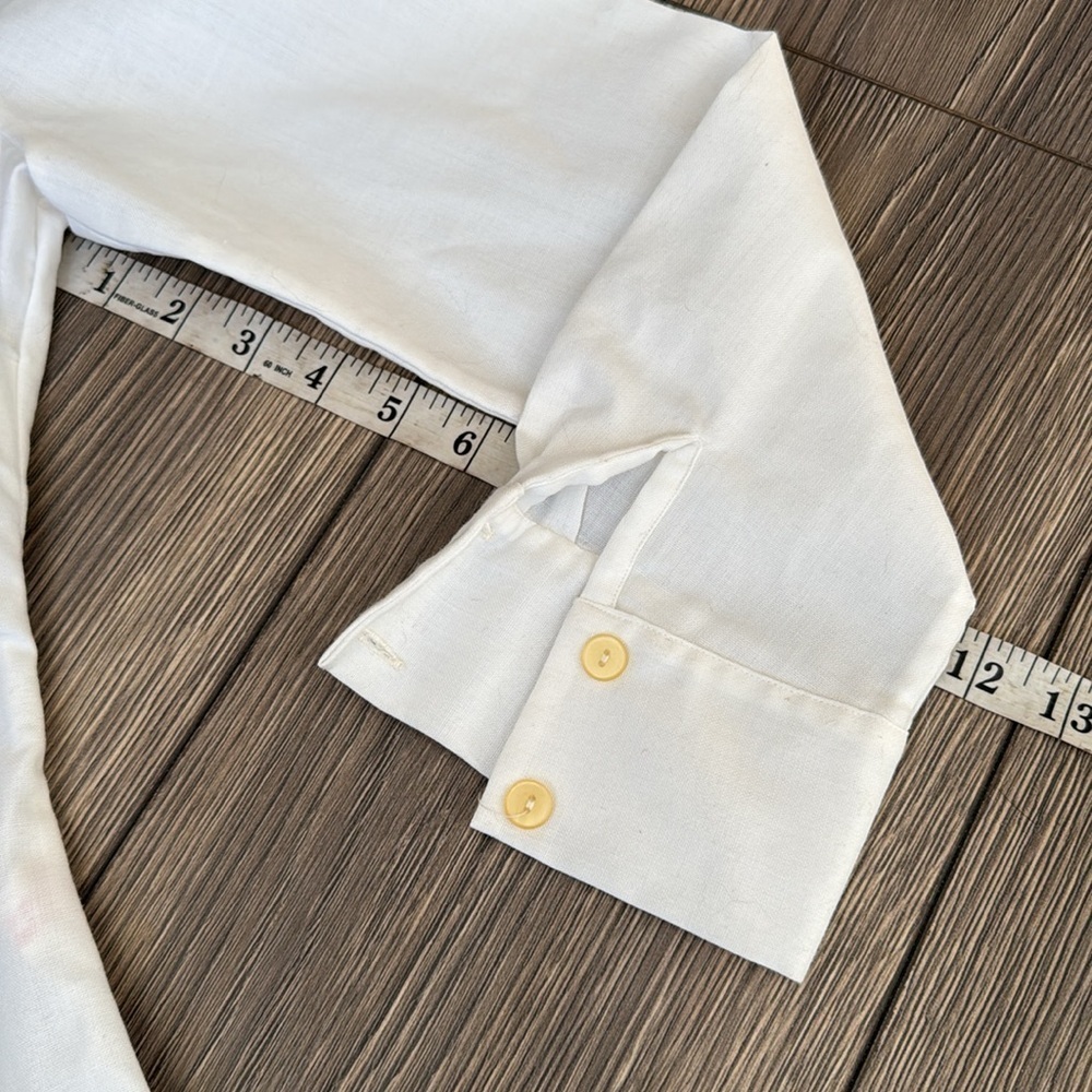 Vintage white button down with floral embroidery size 46 - Picture 15 of 16